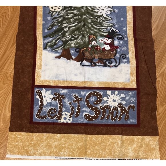 Christmas Panel Fabric Snowman Tree Let it Snow Pearl L. Krush Troy Corporation - Picture 2 of 7